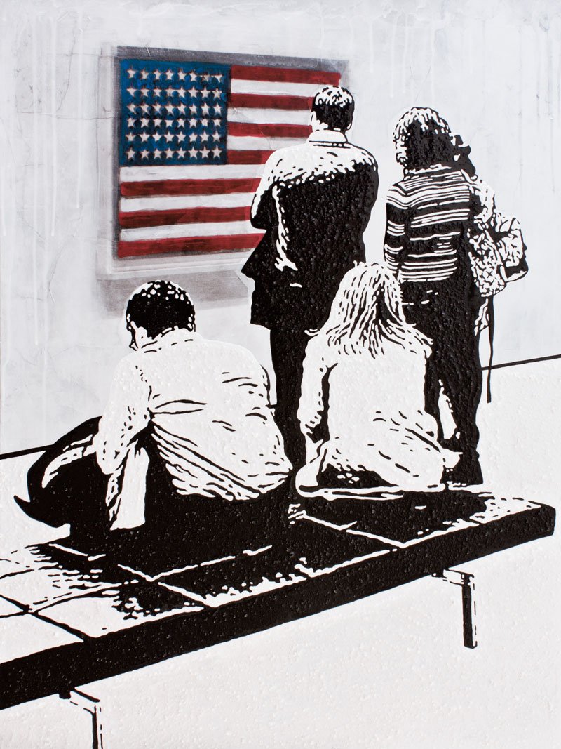 MOMA JASPER JOHNS   FLAG #5 — Mischtechnik auf Leinwand   80x60cm