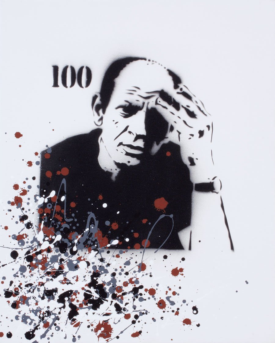 JACKSON POLLOCK — Mischtechnik auf Leinwand   50x40cm