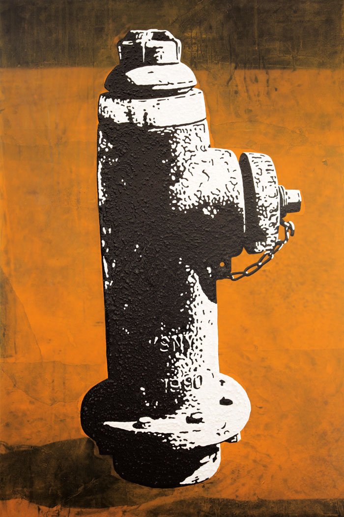 HYDRANT #4 — Mischtechnik auf Leinwand   90x60cm