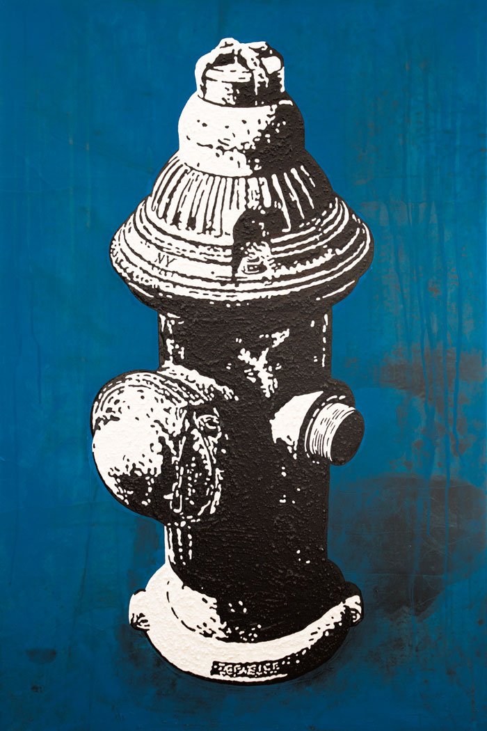 HYDRANT #5 — Mischtechnik auf Leinwand   90x60cm